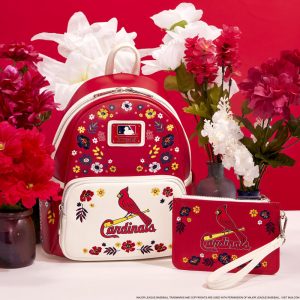 MLB St. Louis Cardinals Floral Card Holder Wristlet Clutch