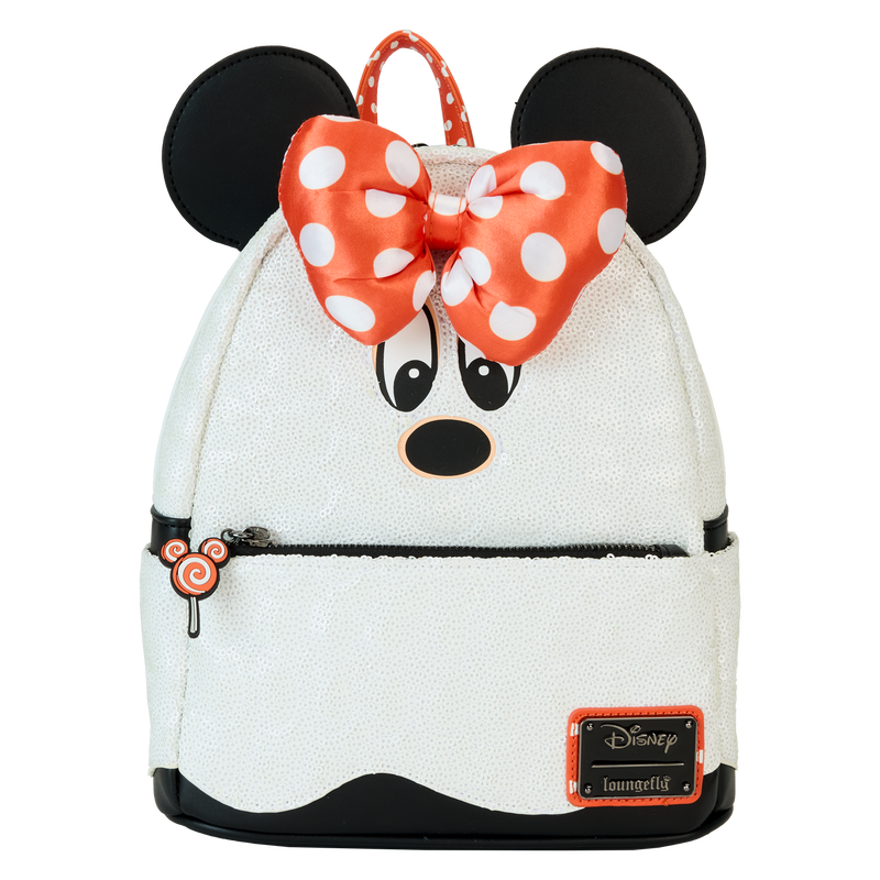 Limited Edition Minnie Mouse Ghost Costume Glow Sequin Mini Backpack