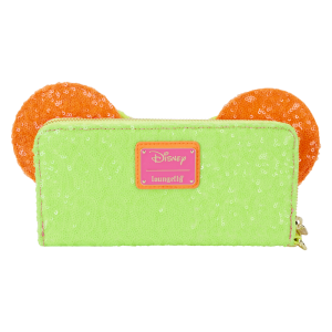 Minnie Mouse Exclusive Color Block Neon Sequin Zip Around Wristlet Wallet